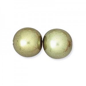 4mm Round Glass Pearls Olivine-360개
