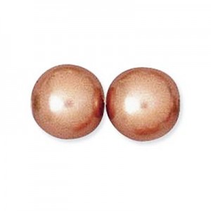6mm Round Glass Pearls Copper-300개
