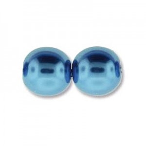 8mm Round Glass Pearls Persian Blue-150개