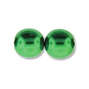8mm Round Glass Pearls Xmas Green-150개