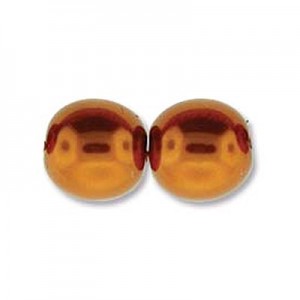 8mm Round Glass Pearls Burnt Orange-150개