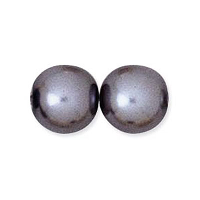 8mm Round Glass Pearls Hematite-150개