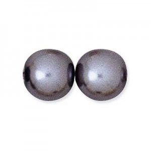 8mm Round Glass Pearls Hematite-150개