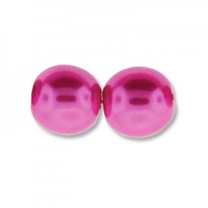 8mm Round Glass Pearls Hot Pink-150개