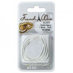 French Wire Silver Color Extra Heavy 1.8mm- 2개 70Cm
