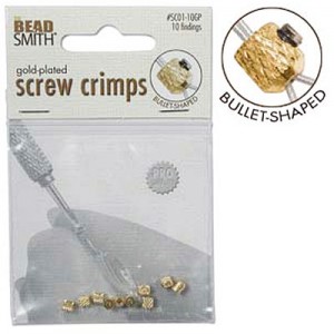 Screw Crimp Bead- Bullet Gold Plate- 10개