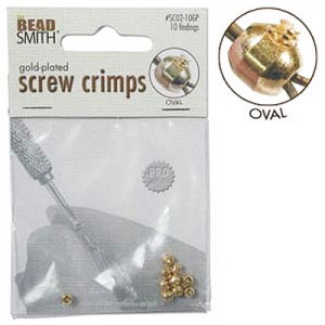 Screw Crimp Bead- Oval Gold Plate- 10개