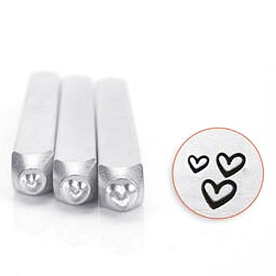 Heart Stamp 1.5-2-3mm Pk/3