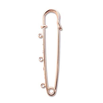 Safety Pin W/ 3 Holes Copper Plate- 72개
