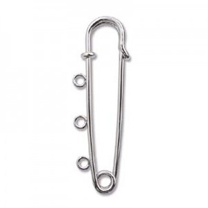 Safety Pin W/ 3 Holes Nickel Plate - 72개