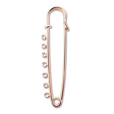 Safety Pin W/ 7 Holes Copper Plate -36개