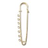 Safety Pin W/ 7 Holes Gold Plate- 36개