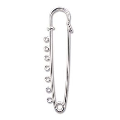 Safety Pin W/ 7 Holes Nickel Plate- 36개