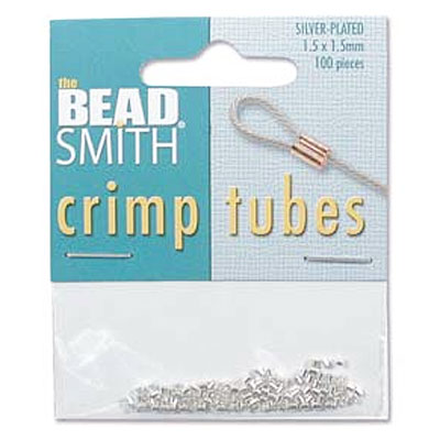 Tube Crimp 1.5 X 1.5mm Silver Plate- 100개