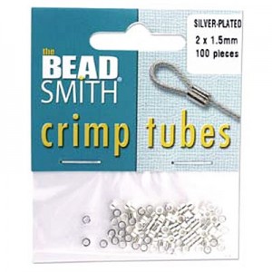 Tube Crimp 2x1.5mm Silver Plated -100개