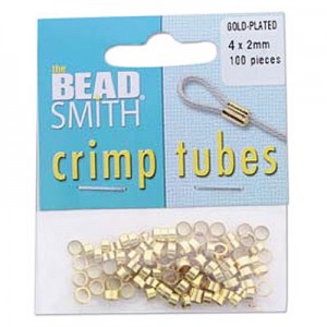 Tube Crimp Aprox 4x3mm Gold Plated - 100개